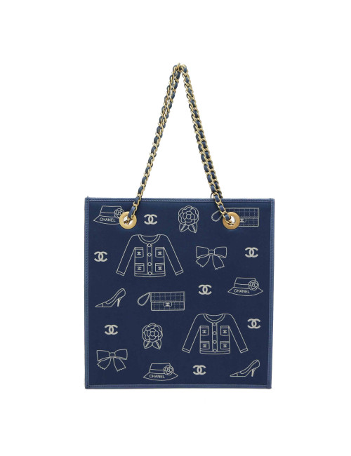 Min sac cabas CHANEL toile monogramme