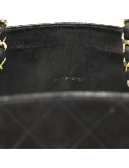 Cabas vintage CHANEL cuir d'agneau noir
