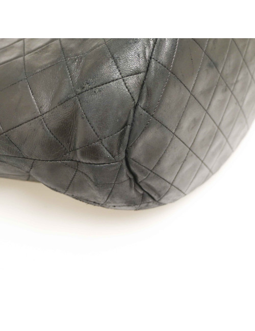 Cabas vintage CHANEL cuir d'agneau noir