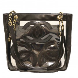 CHANEL Vintage Tote Bag in PVC and Leather