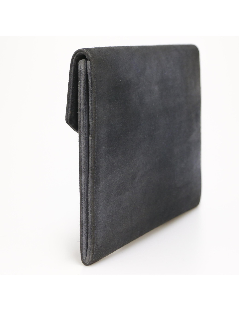 HERMES grey suede Rio clutch