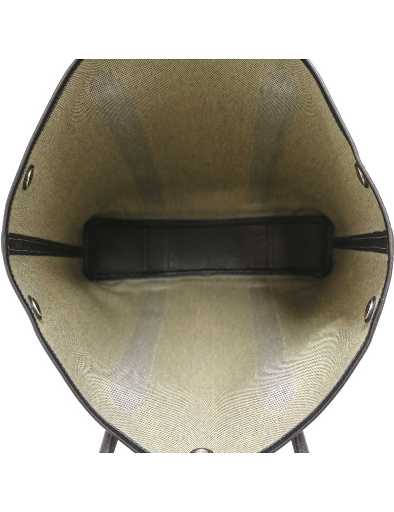 Gardin file HERMES toile et cuir noir