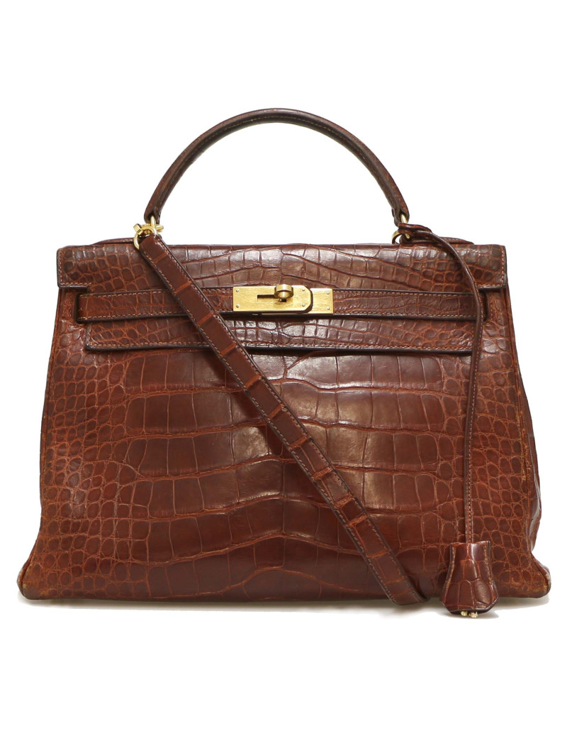 Kelly 32 HERMES alligator Mississipi fauve mat