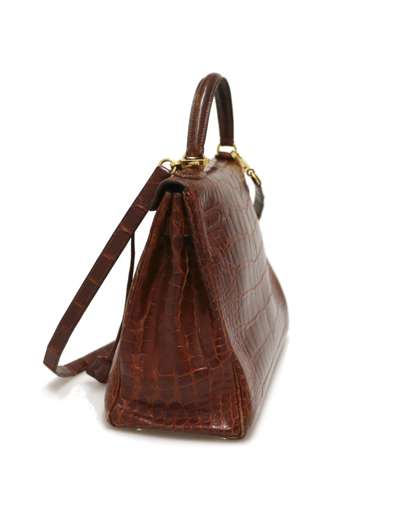 Kelly 32 HERMES alligator Mississipi fauve mat