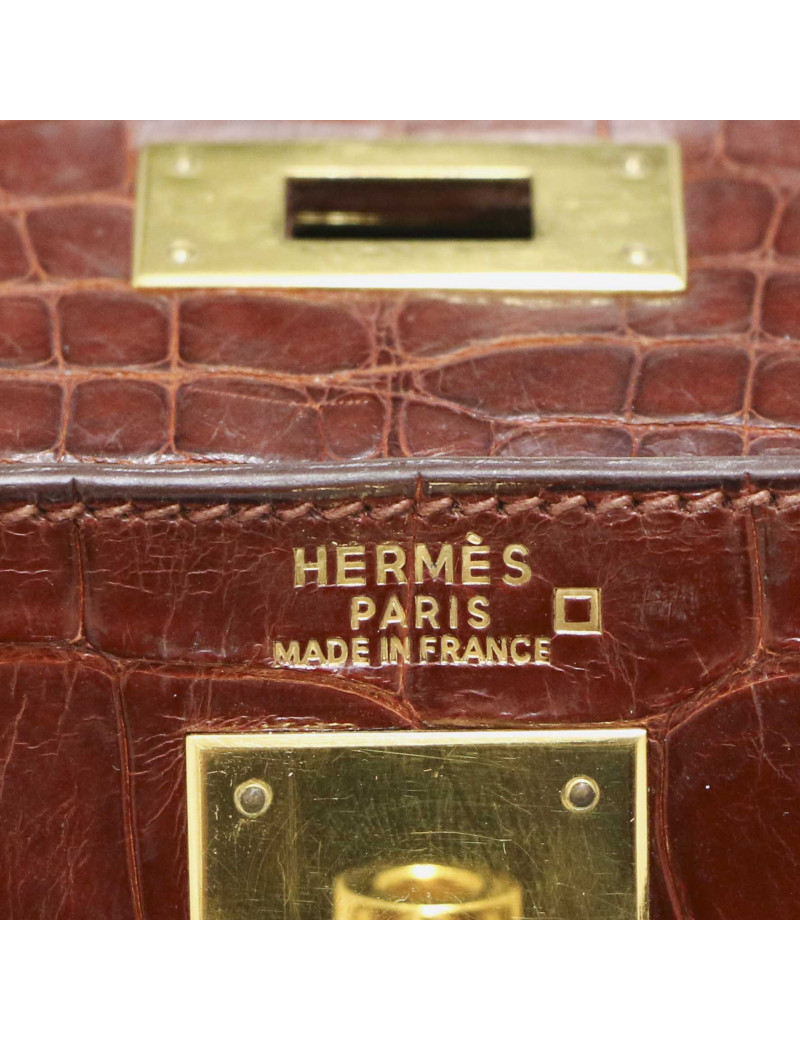 Kelly 32 HERMES alligator Mississipi fauve mat