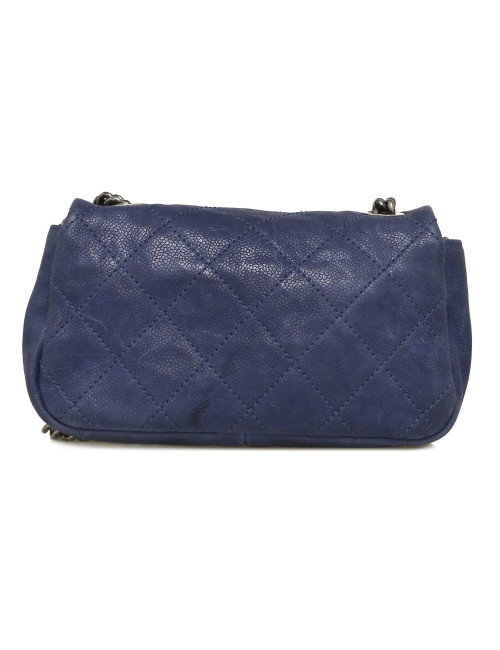 Mini sac Classique CHANEL cuir bleu