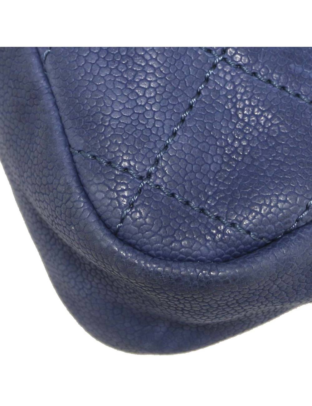 Mini sac Classique CHANEL cuir bleu