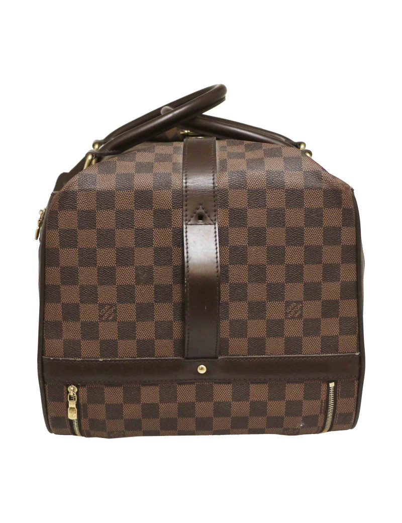 Valise cabine LOUIS VUITTON toile damier marron
