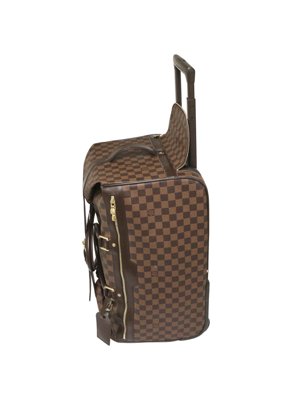 Valise cabine LOUIS VUITTON toile damier marron