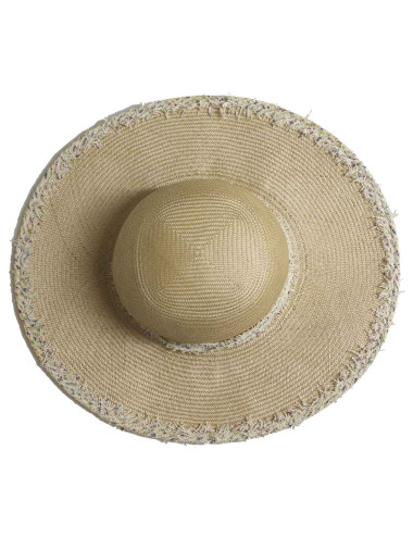 Chapeau CHANEL paille et tweed beige 2