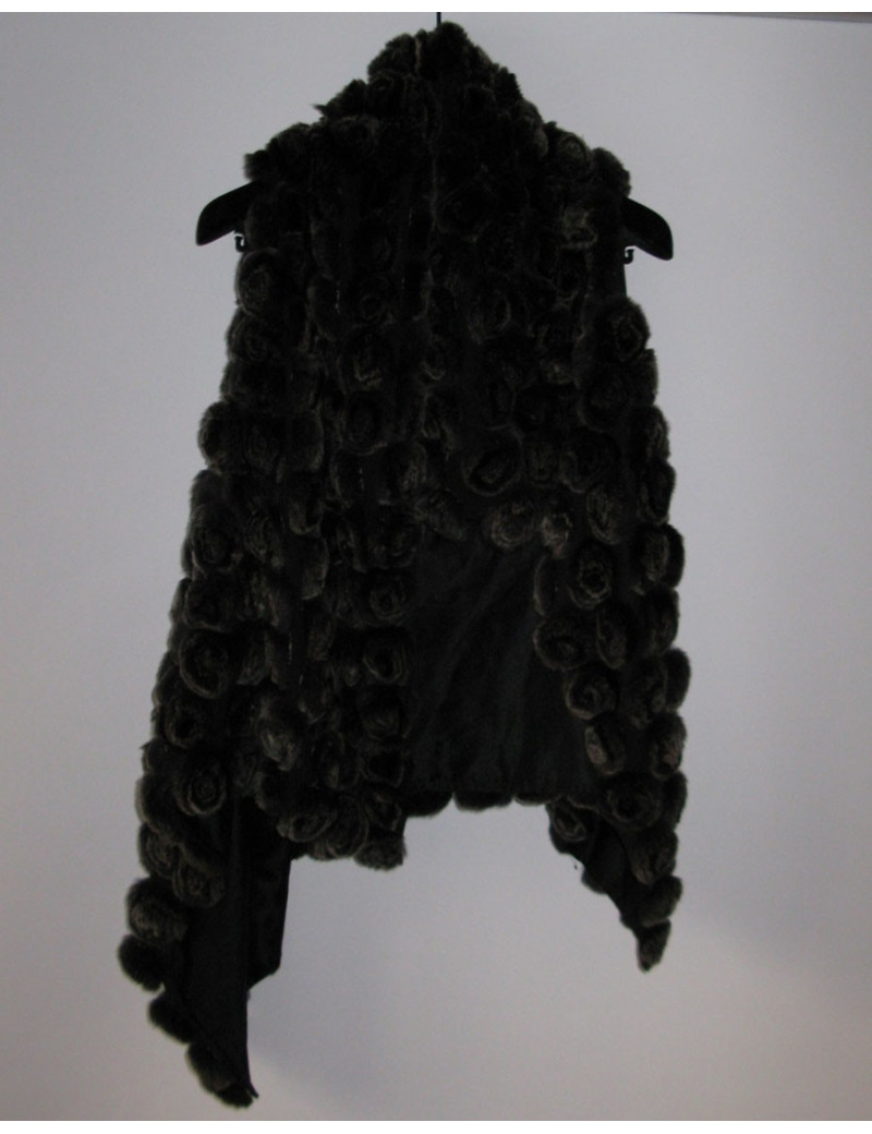 Veste YVES SALOMON fourrure ss manches