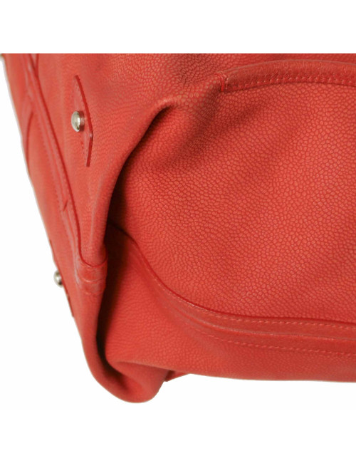 CHANEL vermillion grained leather tote bag