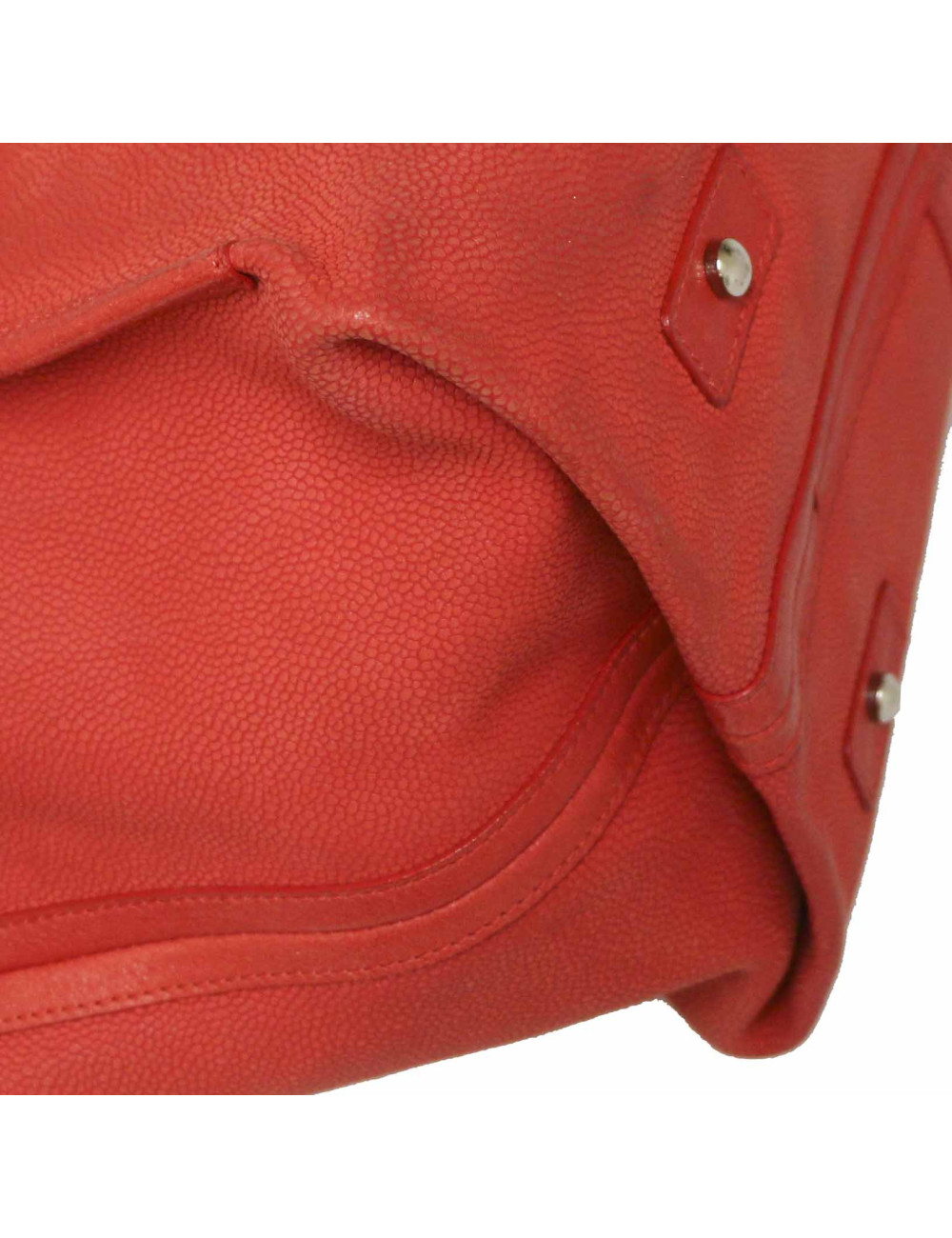 CHANEL vermillion grained leather tote bag