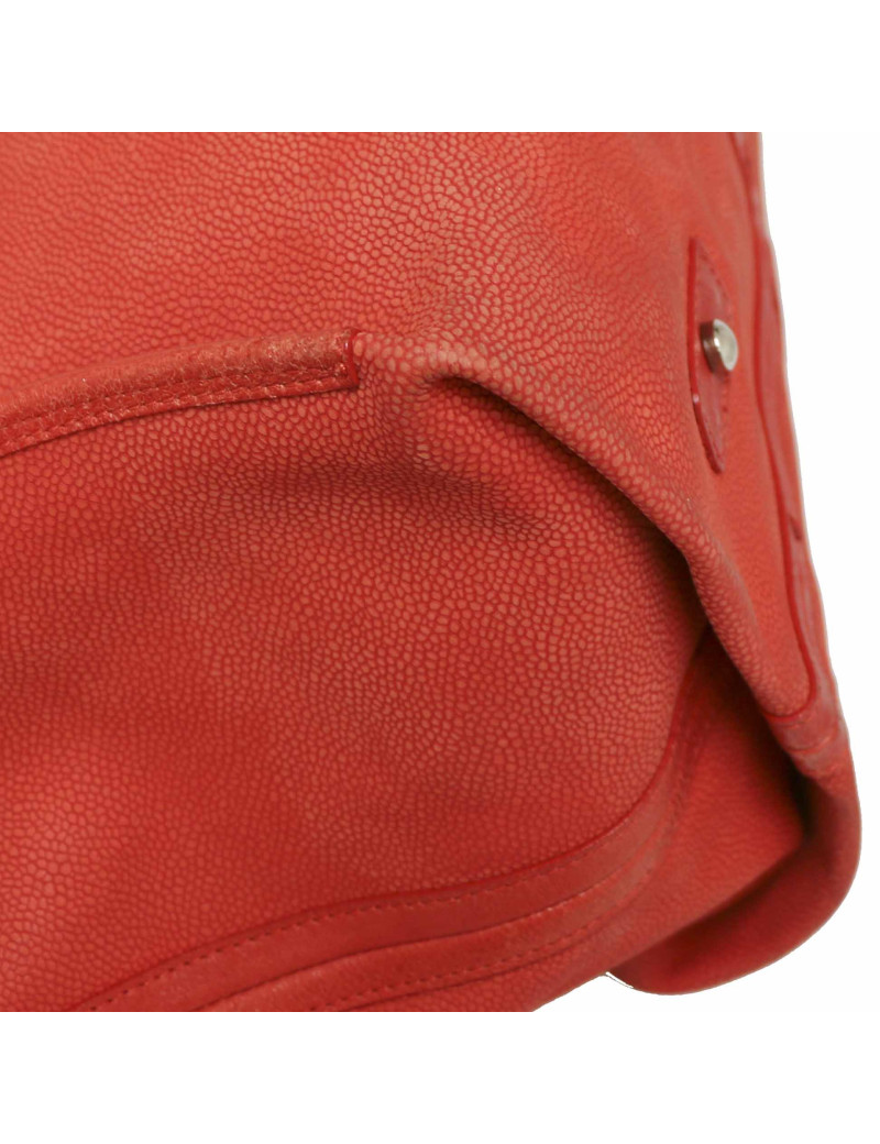 CHANEL vermillion grained leather tote bag