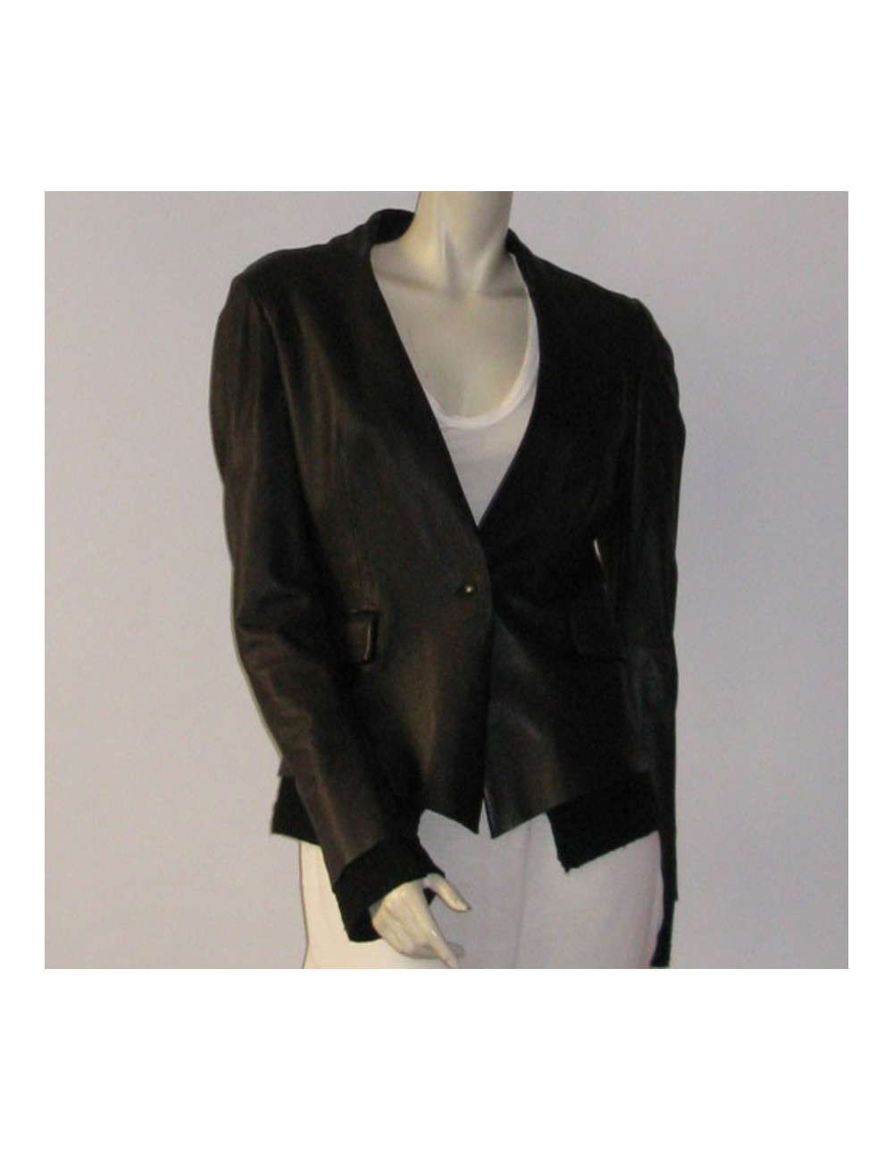 veste ISAAC SELLAM cuir et laine t 40 fr