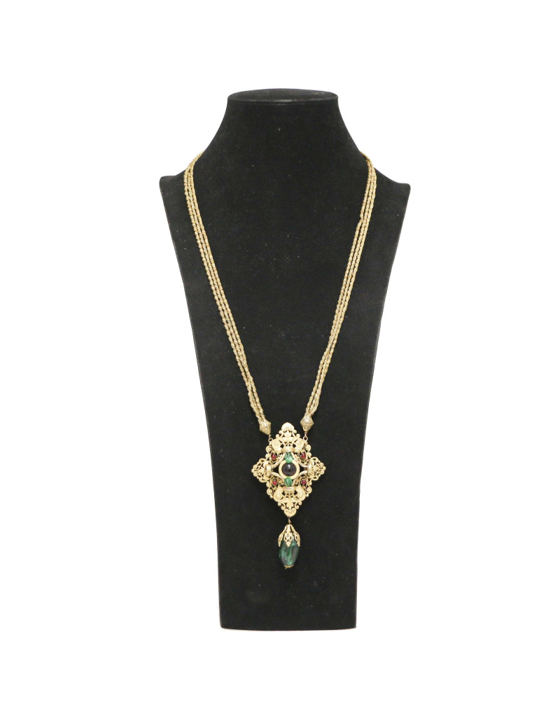 Sautoir GRIPOIX Pâte de verre Vintage