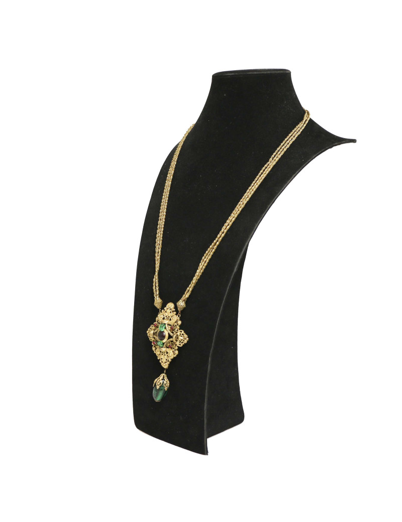 Sautoir GRIPOIX Pâte de verre Vintage