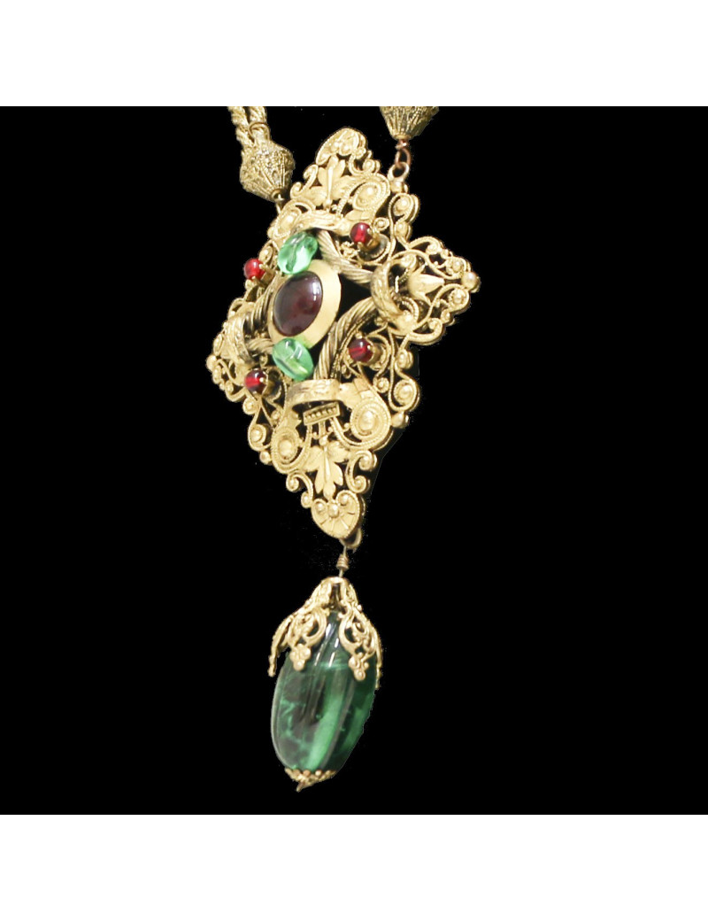 Sautoir GRIPOIX Pâte de verre Vintage