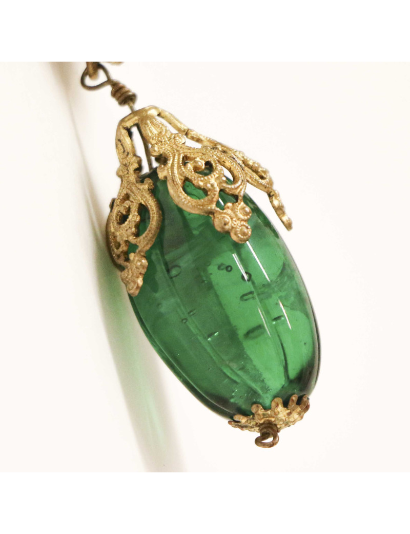 Sautoir GRIPOIX Pâte de verre Vintage