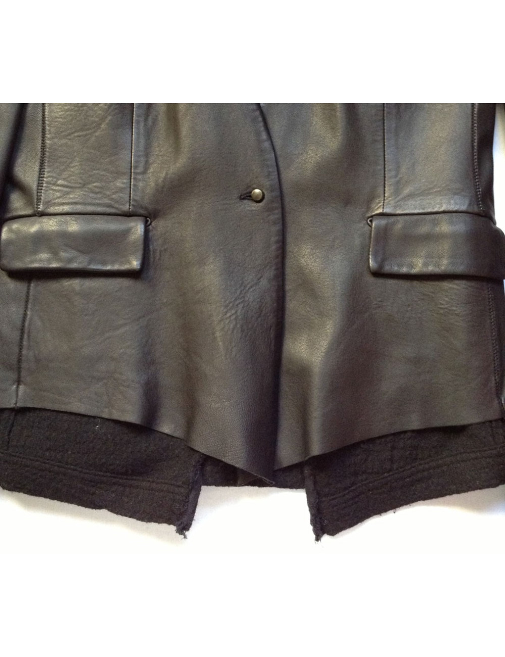 veste ISAAC SELLAM cuir et laine t 40 fr