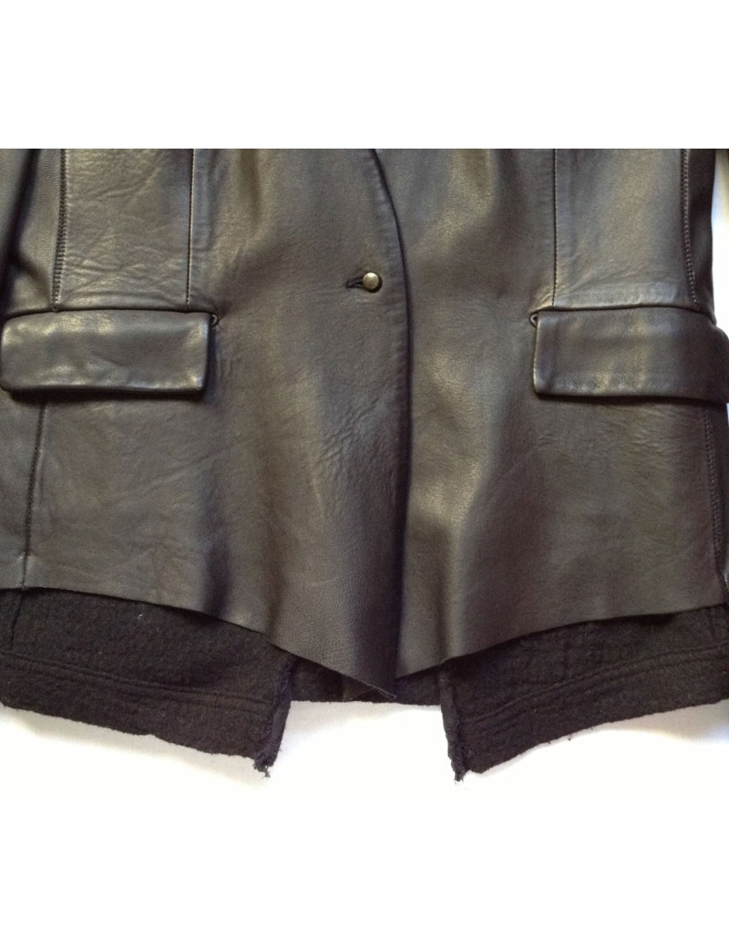 veste ISAAC SELLAM cuir et laine t 40 fr