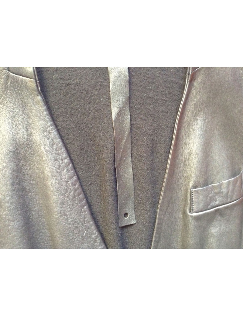 veste ISAAC SELLAM cuir et laine t 40 fr