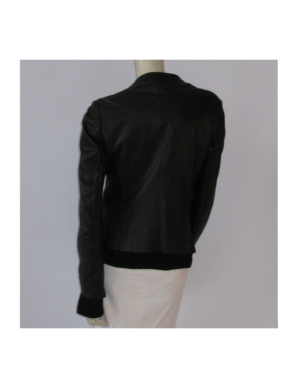 veste ISAAC SELLAM cuir et laine t 40 fr