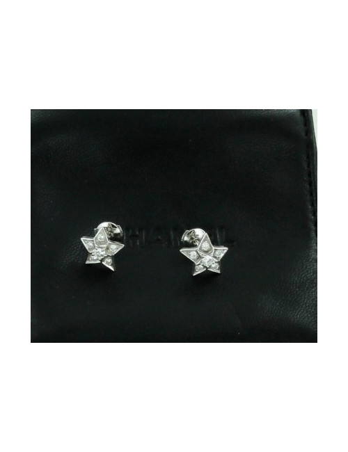 boucles d'oreille CHANEL diamants or blanc  joallerie