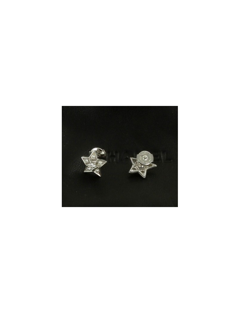 boucles d'oreille CHANEL diamants or blanc  joallerie