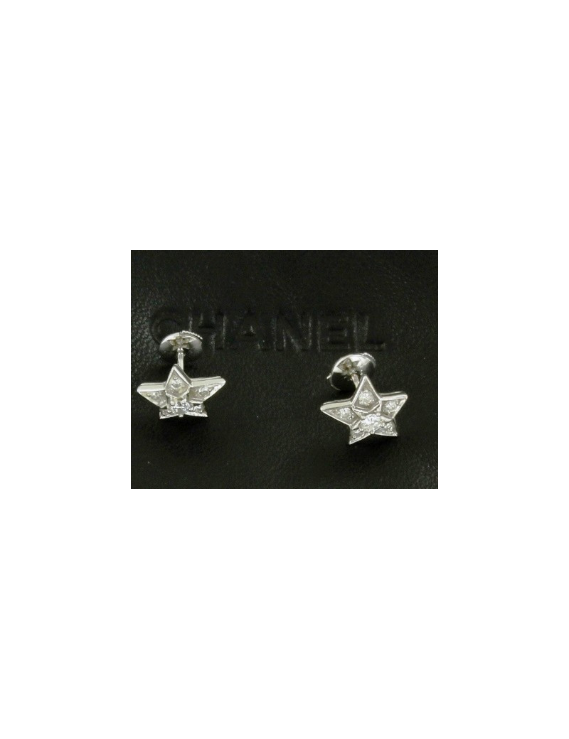 boucles d'oreille CHANEL diamants or blanc  joallerie