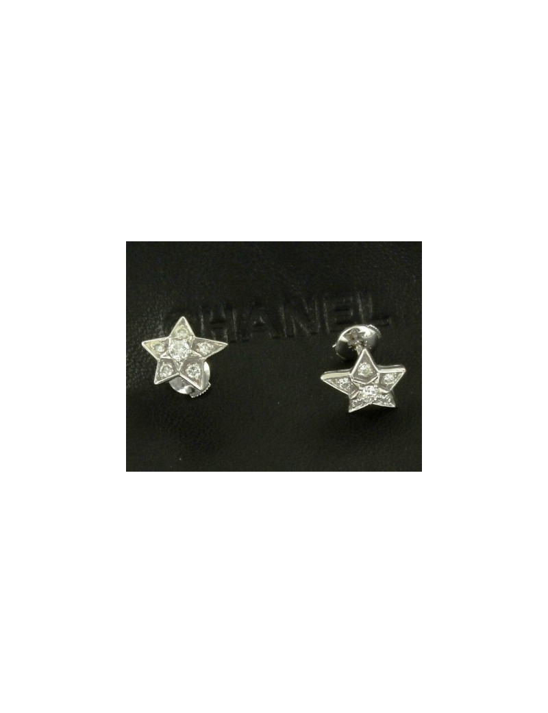 boucles d'oreille CHANEL diamants or blanc  joallerie