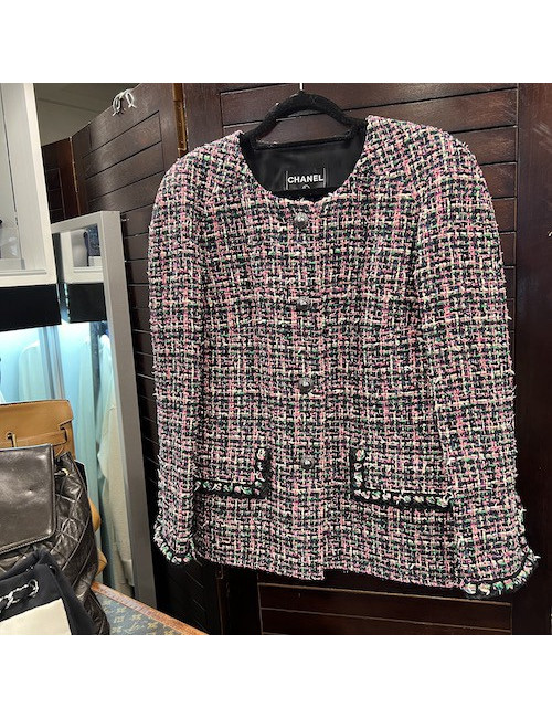 Veste T 46 CHANEL tweed multicolore