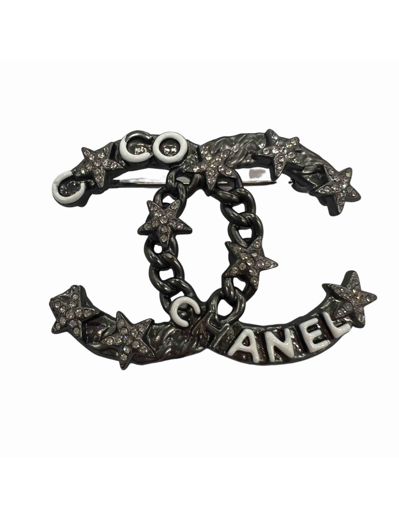 Broche CHANEL  ruthénium Coco Chanel