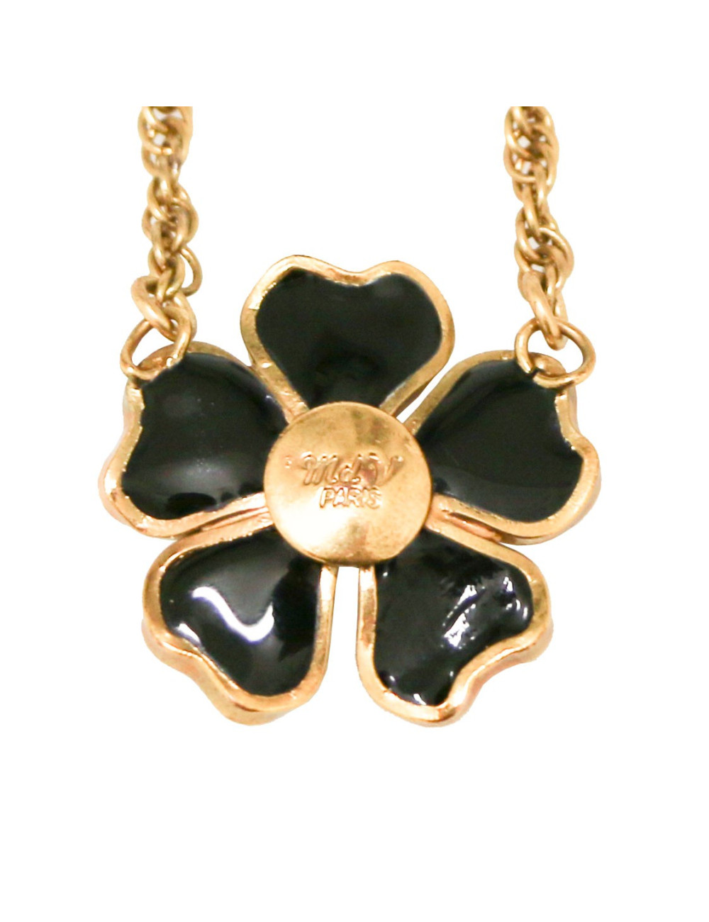 Collier camélia noir MARGUERITE DE VALOIS