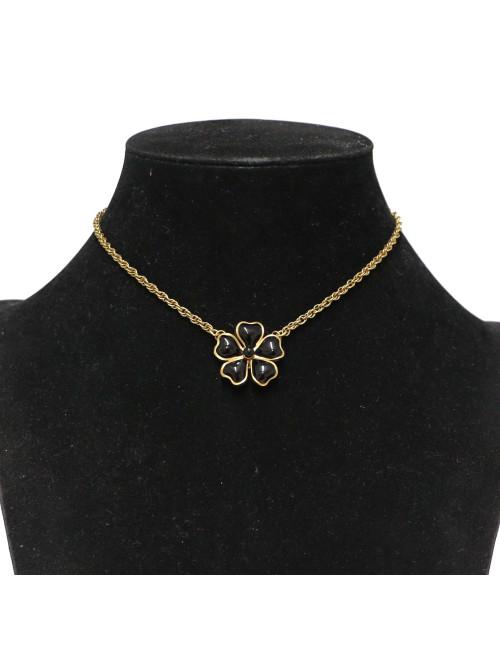 Collier camélia noir MARGUERITE DE VALOIS
