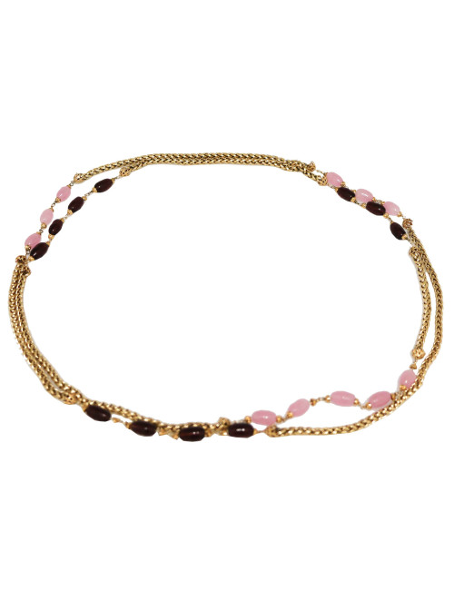 Sautoir marguerite de valois chaine et pâte de verre 