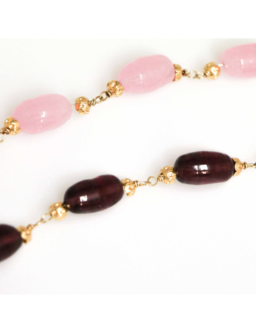 Sautoir marguerite de valois chaine et pâte de verre 