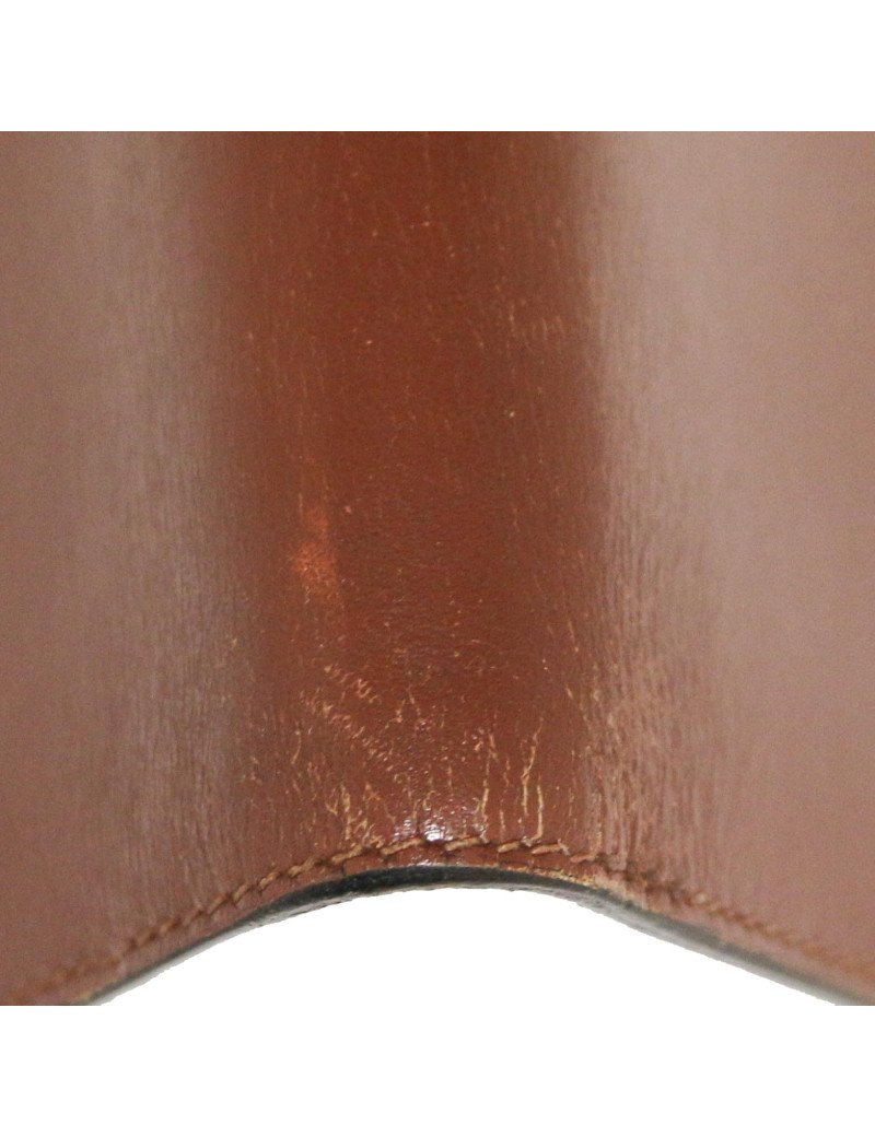 A REPARER Porte cartes répertoire HERMES cuir marron