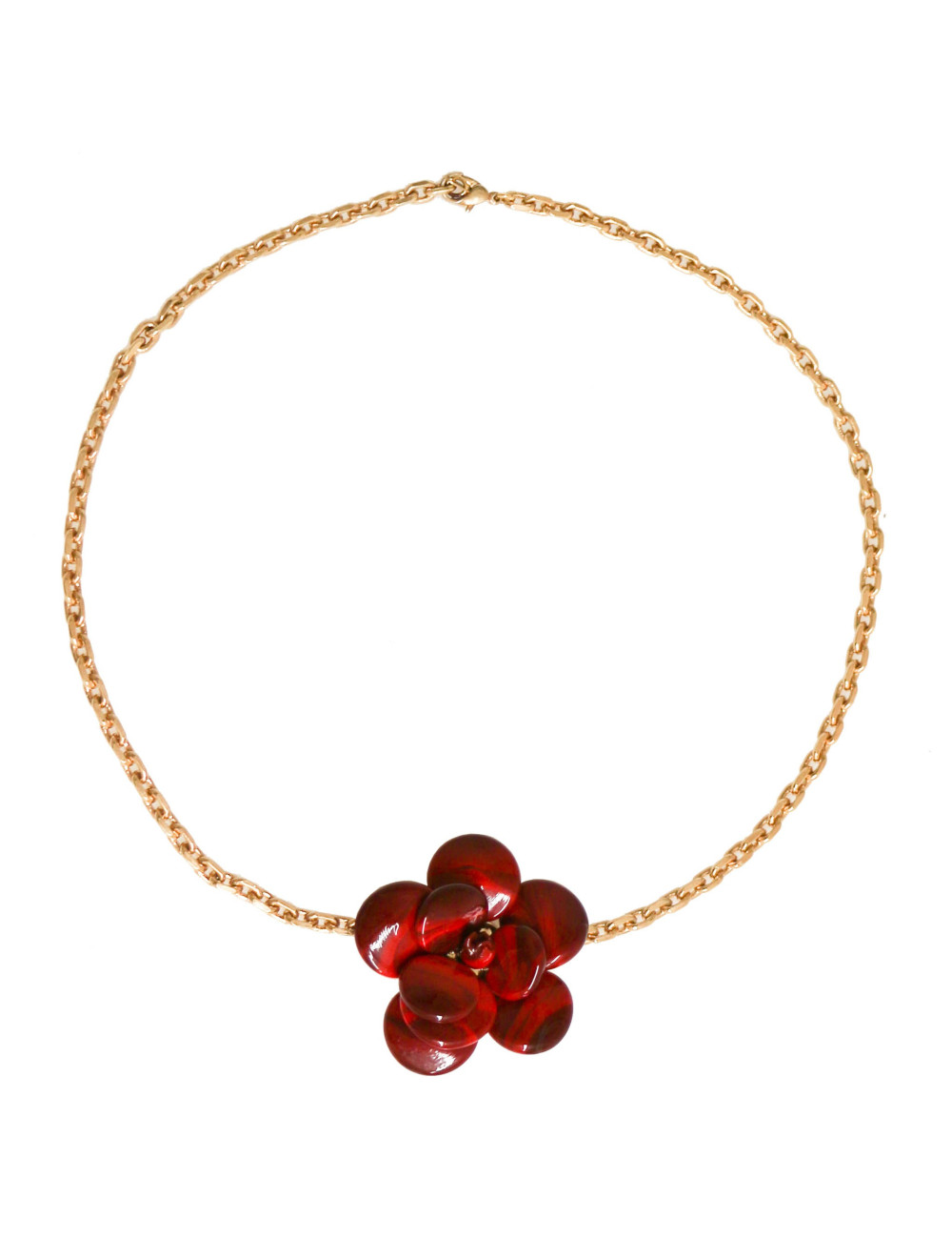 Collier caméia MARGUERITE DE VALOIS rouge