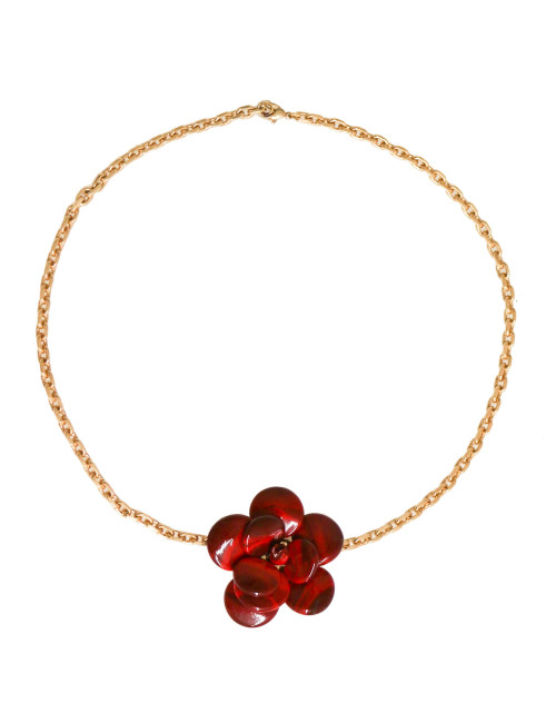 Collier caméia MARGUERITE DE VALOIS rouge