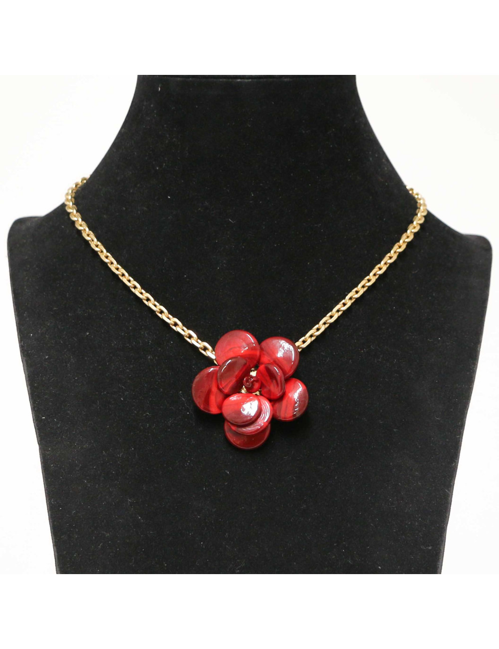 Collier caméia MARGUERITE DE VALOIS rouge