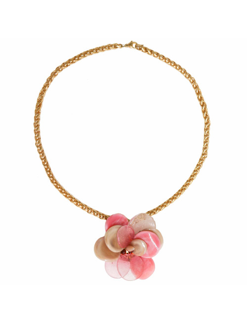 Collier camelia MARGUERITE DE VALOIS rose