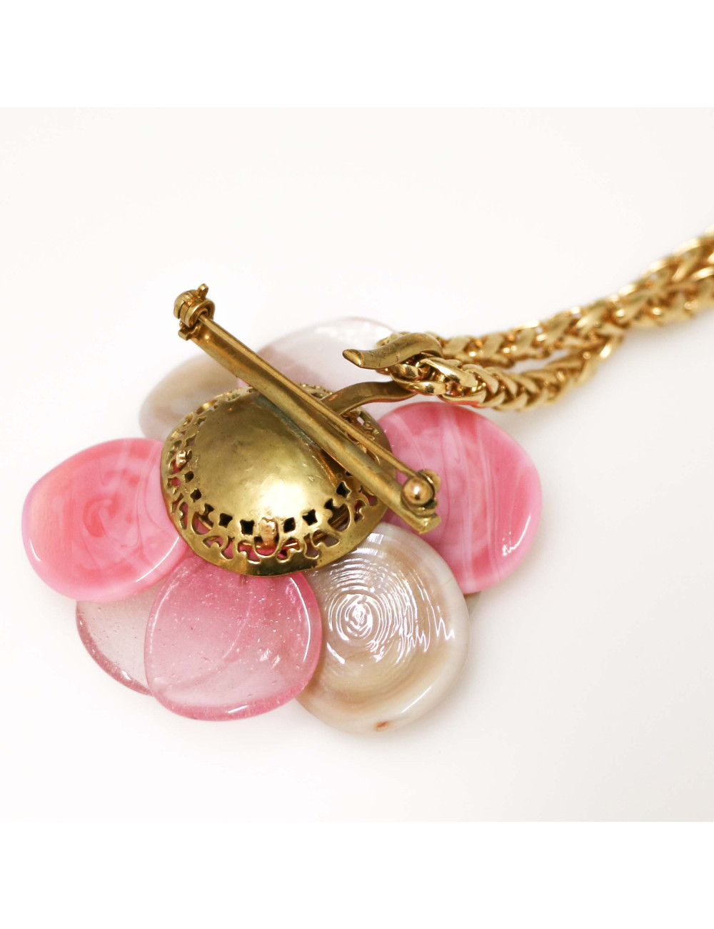 Collier camelia MARGUERITE DE VALOIS rose