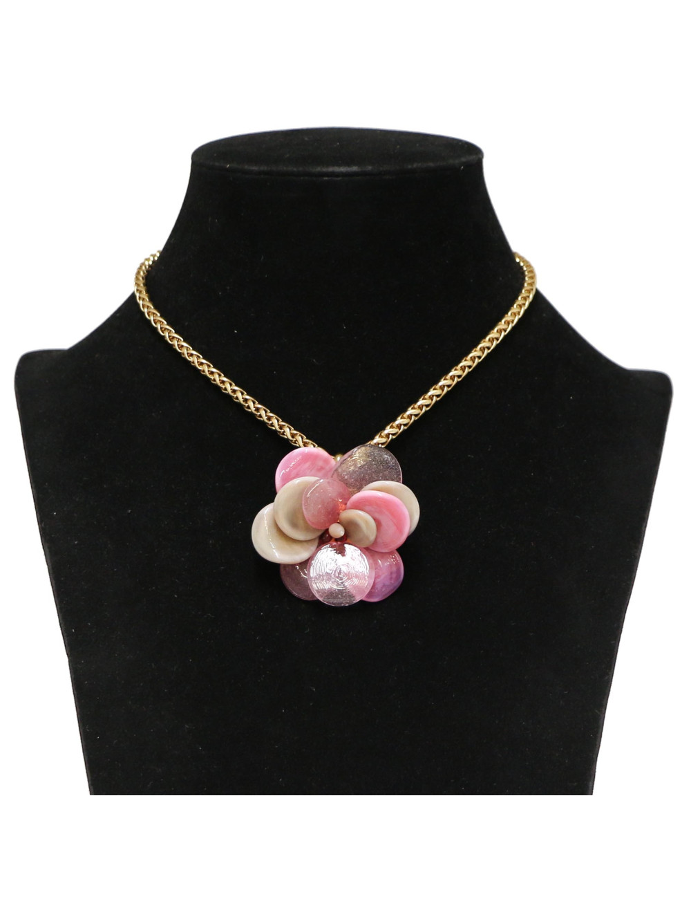 Collier camelia MARGUERITE DE VALOIS rose