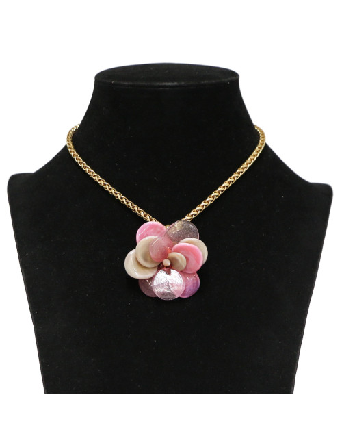 Collier camelia MARGUERITE DE VALOIS rose