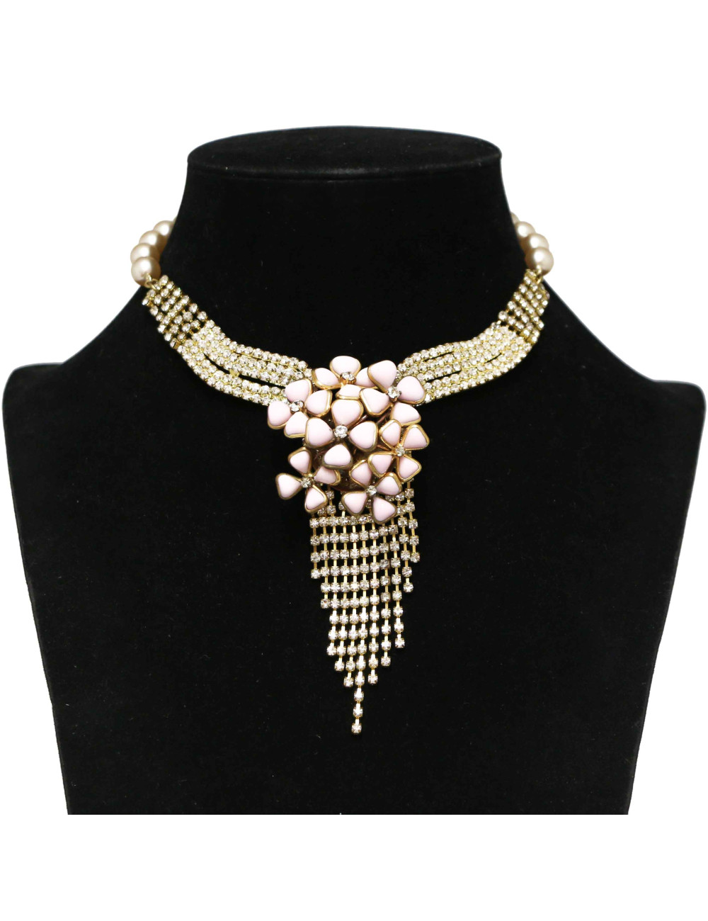 Collier fleurettes MARGUERITE DE VALOIS rose