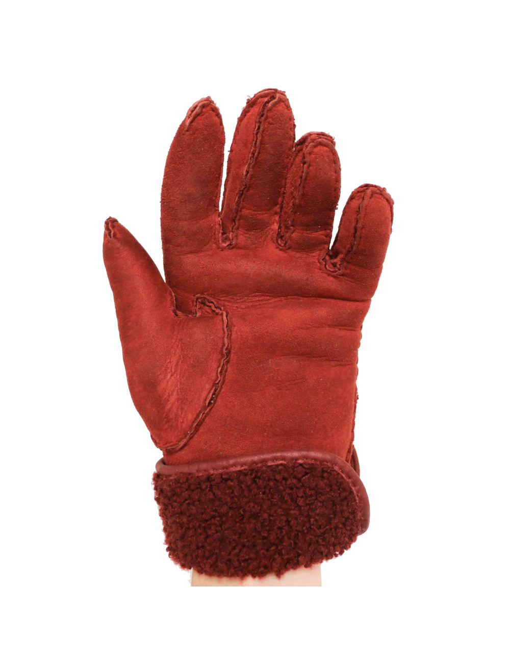 Gants HERMES peau retournée bordeaux