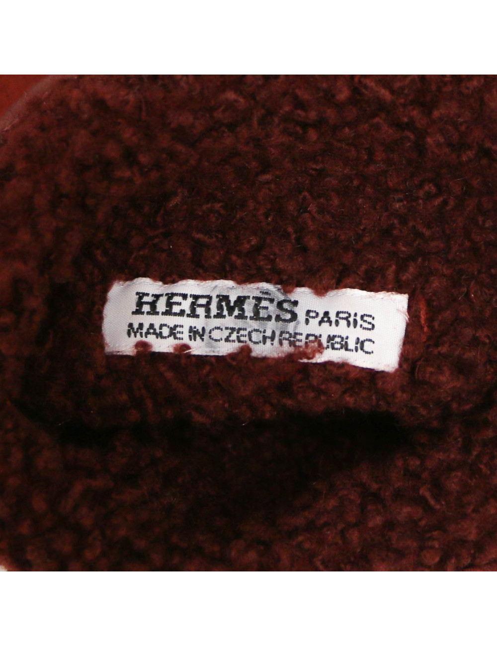 Gants HERMES peau retournée bordeaux