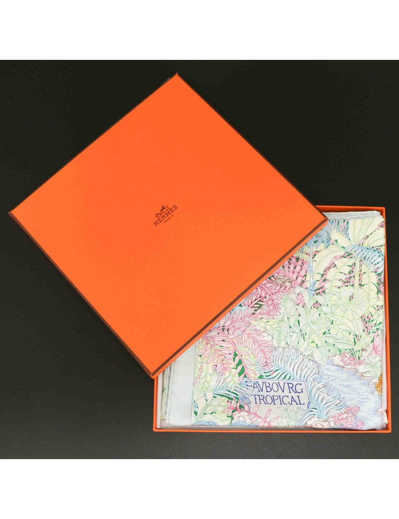 Carré HERMES Faubourg Tropical soie