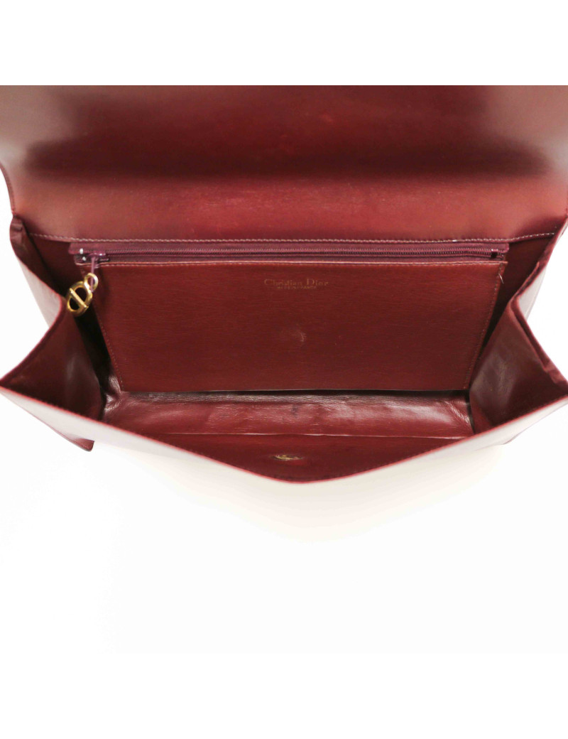 CHRISTIAN DIOR Vintage burgundy clutch
